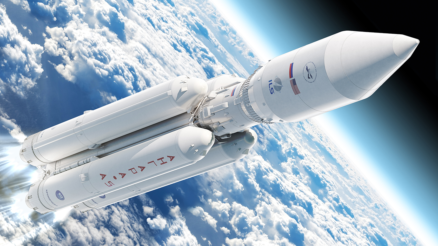 Proton launch over earth