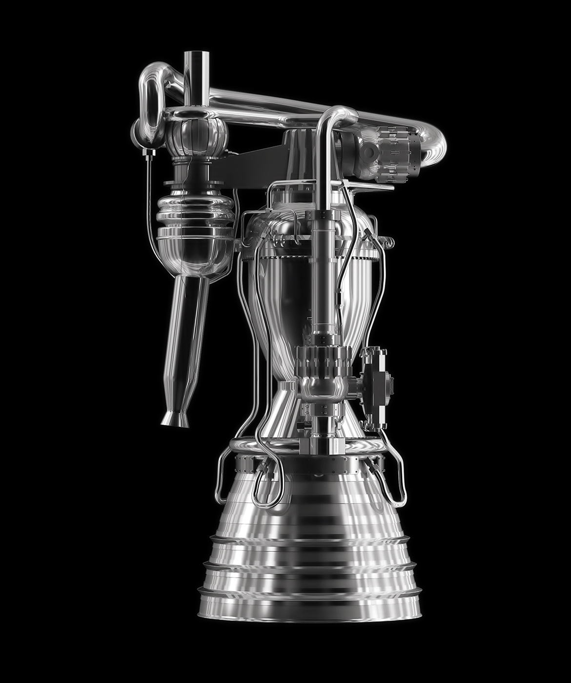 merlin spacex rocket motor rendering